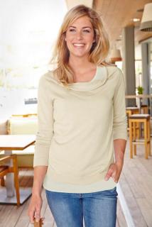 2-in-1 Pullover mit Chiffon sand