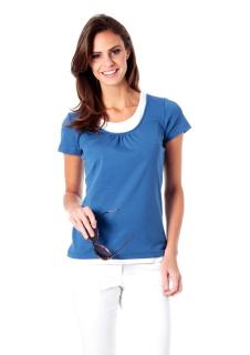 2-in-1-Shirt blau-weiß