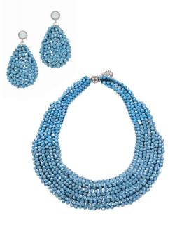 2 tlg. Schmuckset blau