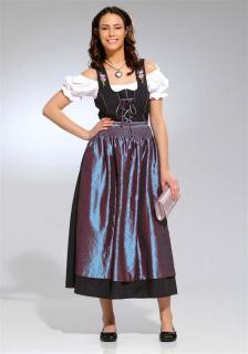 3-Tlg-Dirndl schwarz-mauve