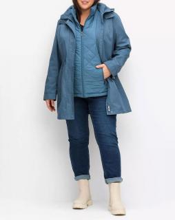 3-in-1-Outdoorjacke mit Weste taubenblau