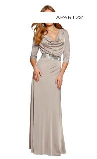 Abend-Jerseykleid taupe