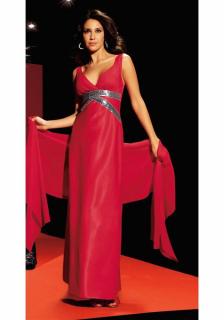 Abendkleid mit Schal rot