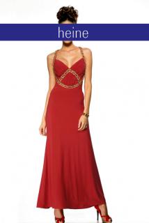 Abendkleid rot-gold Größe 17 (34)