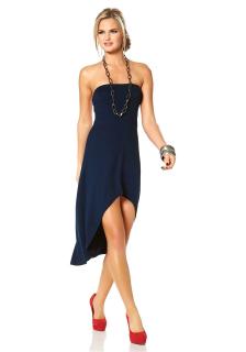 Asymmetrisches Bandeaukleid marine