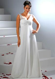 Babydoll-Brautkleid mit Spitze weiß