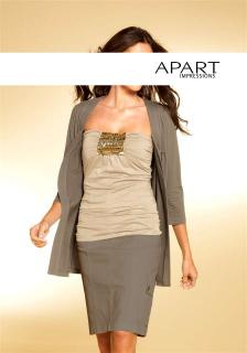 Bandeau-Top mit Pailletten camel