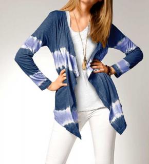 Batik-Jerseyjacke blau