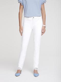 Bauchweg-Jeans mit Spitze offwhite