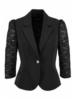 Blazer mit Spitze schwarz