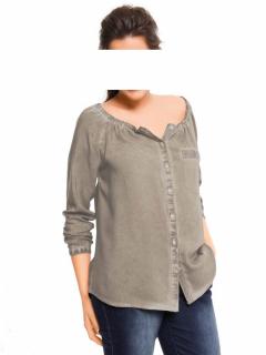 Bluse mit Pailletten taupe