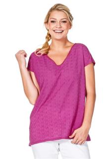 Bluse mit Spitze pink Größe 40