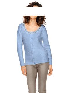 Cardigan mit Strass hellblau