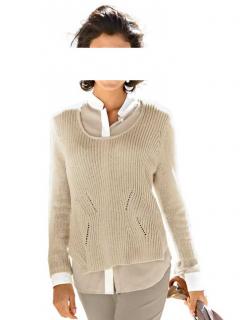 Chenillepullover beige