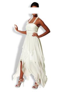 Chiffon-Abendkleid creme