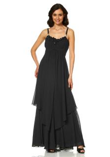 Chiffon-Abendkleid mit Strass schwarz