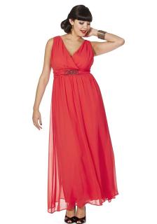 Chiffon-Abendkleid mit Zierelement hummer