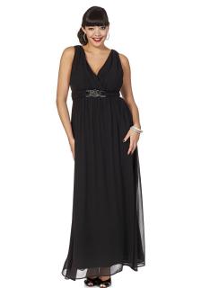 Chiffon-Abendkleid mit Zierelement schwarz