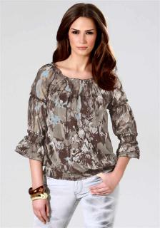 Chiffon-Bluse braun-taupe