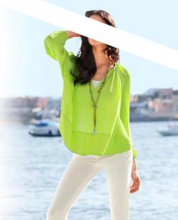 Chiffon-Bluse limette