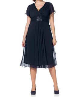 Chiffon-Kleid marine Gr. 46