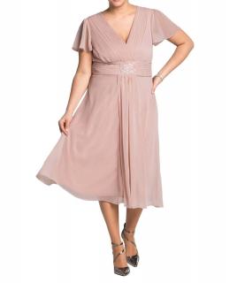 Chiffon-Kleid puder