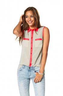 Chiffonbluse beige-koralle