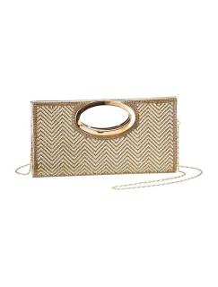 Clutch mit Strass goldfarben