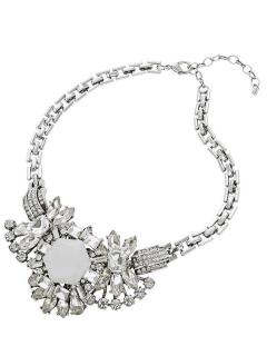 Collier mit Strass silberfarben