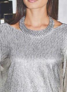 Collier mit Strass silberfarben