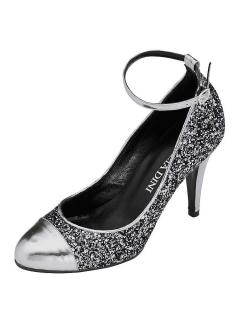 Designer-Abend-Pumps silber