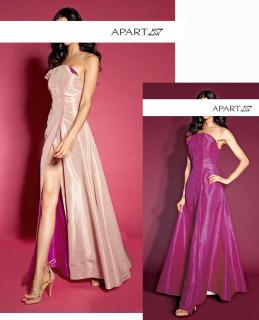 Designer-Abend-Wendekleid apricot-pink