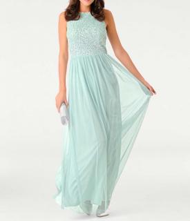 Designer-Abendkleid mit Pailletten mint