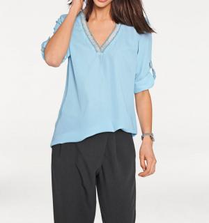 Designer-Bluse hellblau