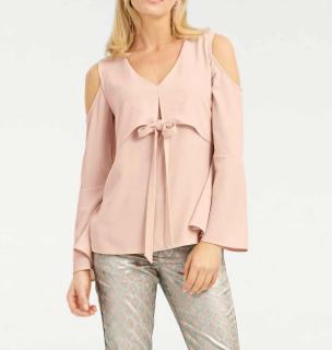 Designer-Bluse mit Cut-Outs rosé