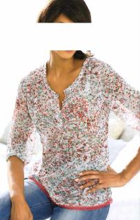 Designer-Bluse mit Spitze bunt