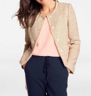 Designer-Bouclé-Blazer rosé-beige