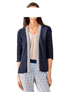 Designer-Cardigan mit Perlen marine