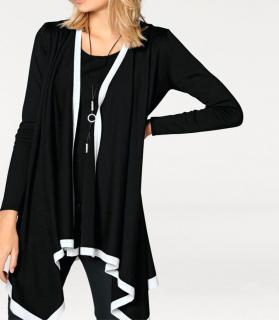 Designer-Cardigan schwarz-weiß