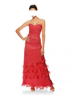 Designer-Chiffon-Abendkleid koralle