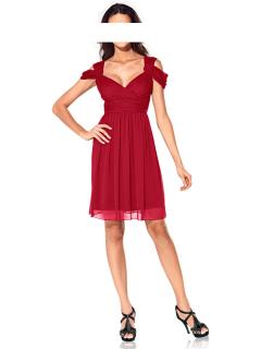 Designer-Chiffon-Cocktailkleid rot