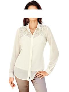 Designer-Chiffonbluse + Top creme