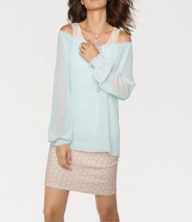 Designer-Chiffonbluse mint