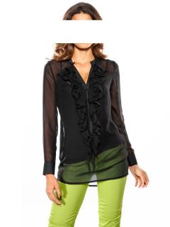 Designer-Chiffonbluse schwarz Gr. 40