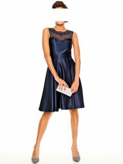 Designer-Cocktailkleid mit Strass nachtblau