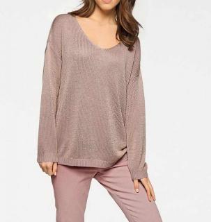 Designer-Glitzer-Pullover nude