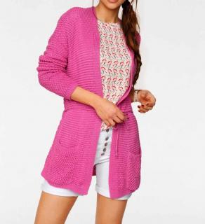 Designer-Grobstrickjacke pink