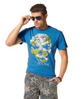 Designer-Herren-Shirt blau-bunt