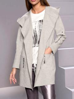 Designer-Jersey-Sweatjacke steingrau-meliert