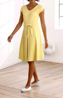 Designer-Jerseykleid zitrone